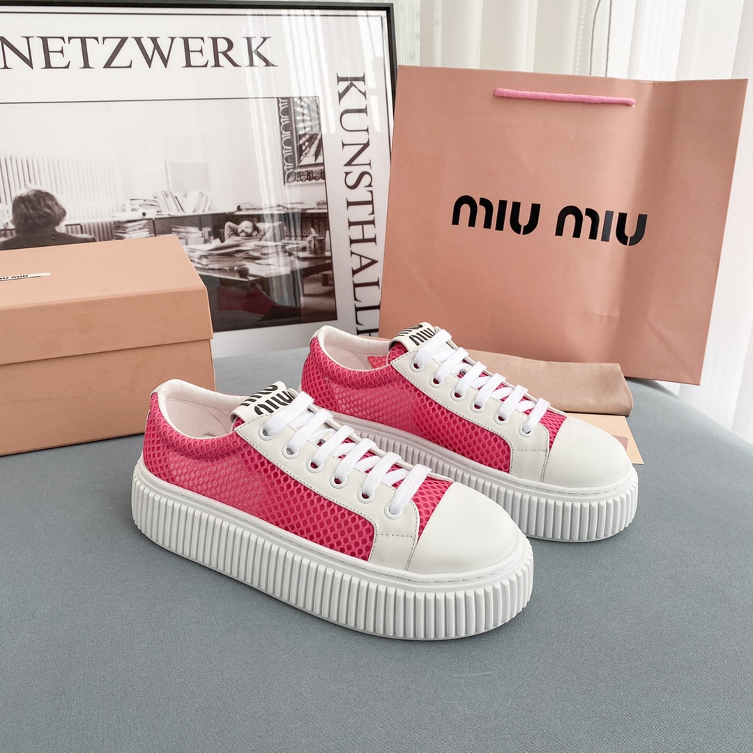 Miu Miu Mesh Flatform Sneakers - everydesigner