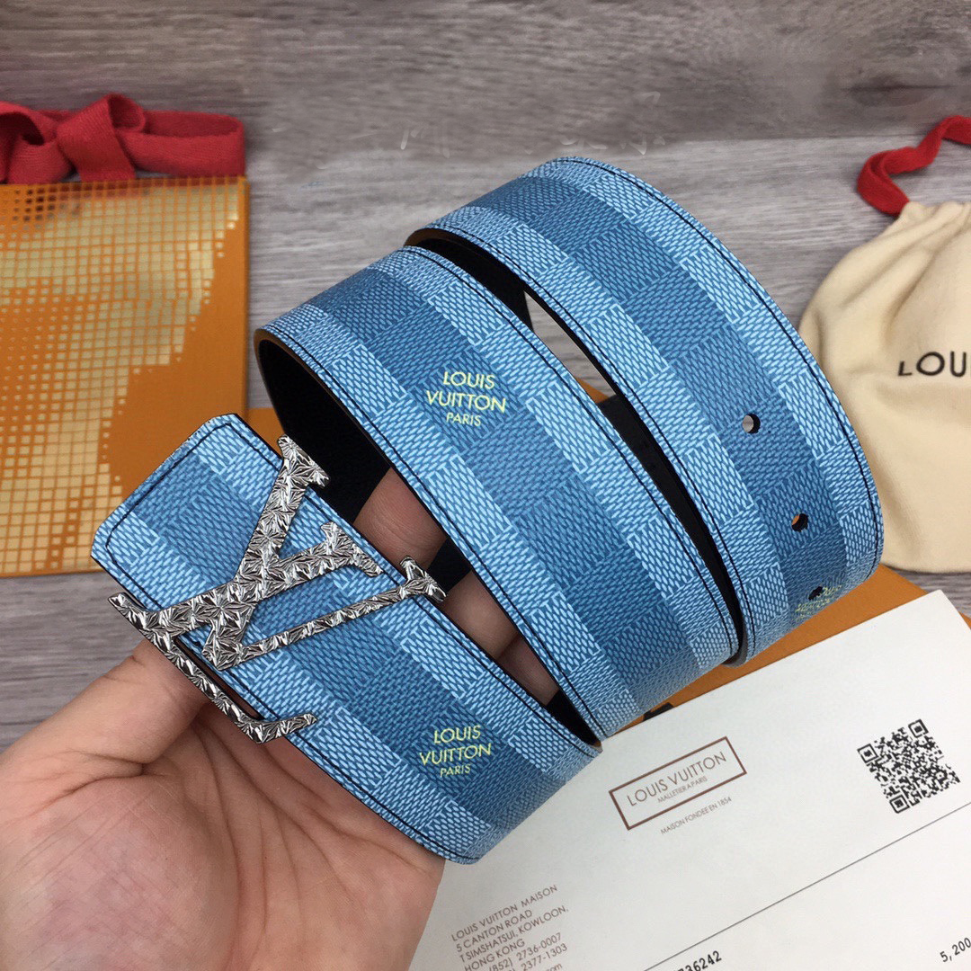 Louis Vuitton LV Initiales Damier Stripes 40mm Reversible Belt  - everydesigner