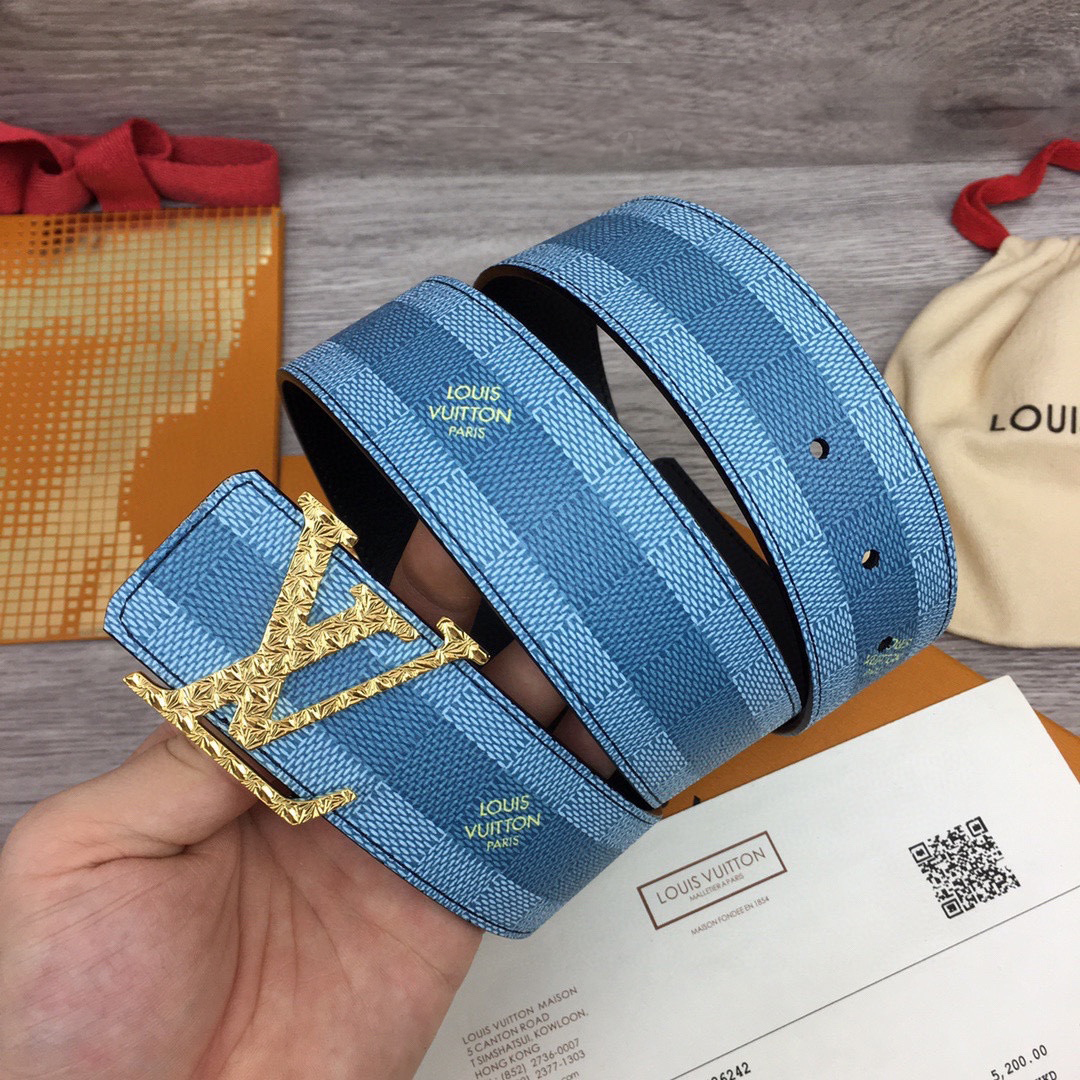 Louis Vuitton LV Initiales Damier Stripes 40mm Reversible Belt  - everydesigner