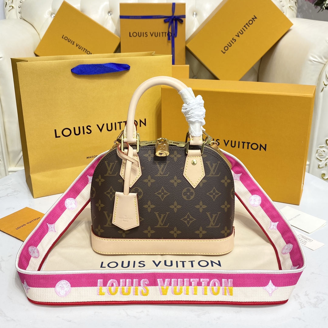 Louis Vuitton Alma BB Monogram Canvas Handbag (23.5-17.5-11.5cm)     M53152 - everydesigner