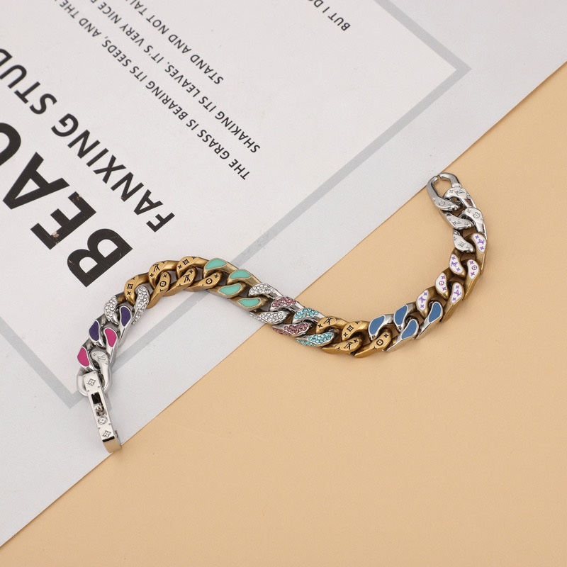 Louis Vuitton Chain Links Patches Bracelet  21cm   mp2683 - everydesigner