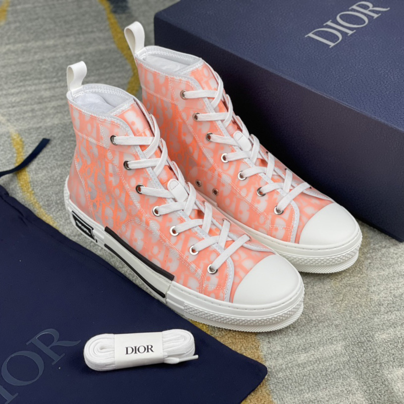 Dior B23 High'Dior Oblique-Orange' Sneakers - everydesigner