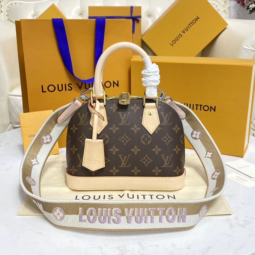 Louis Vuitton Alma BB Monogram Canvas Handbag (23.5-17.5-11.5cm)     M53152 - everydesigner