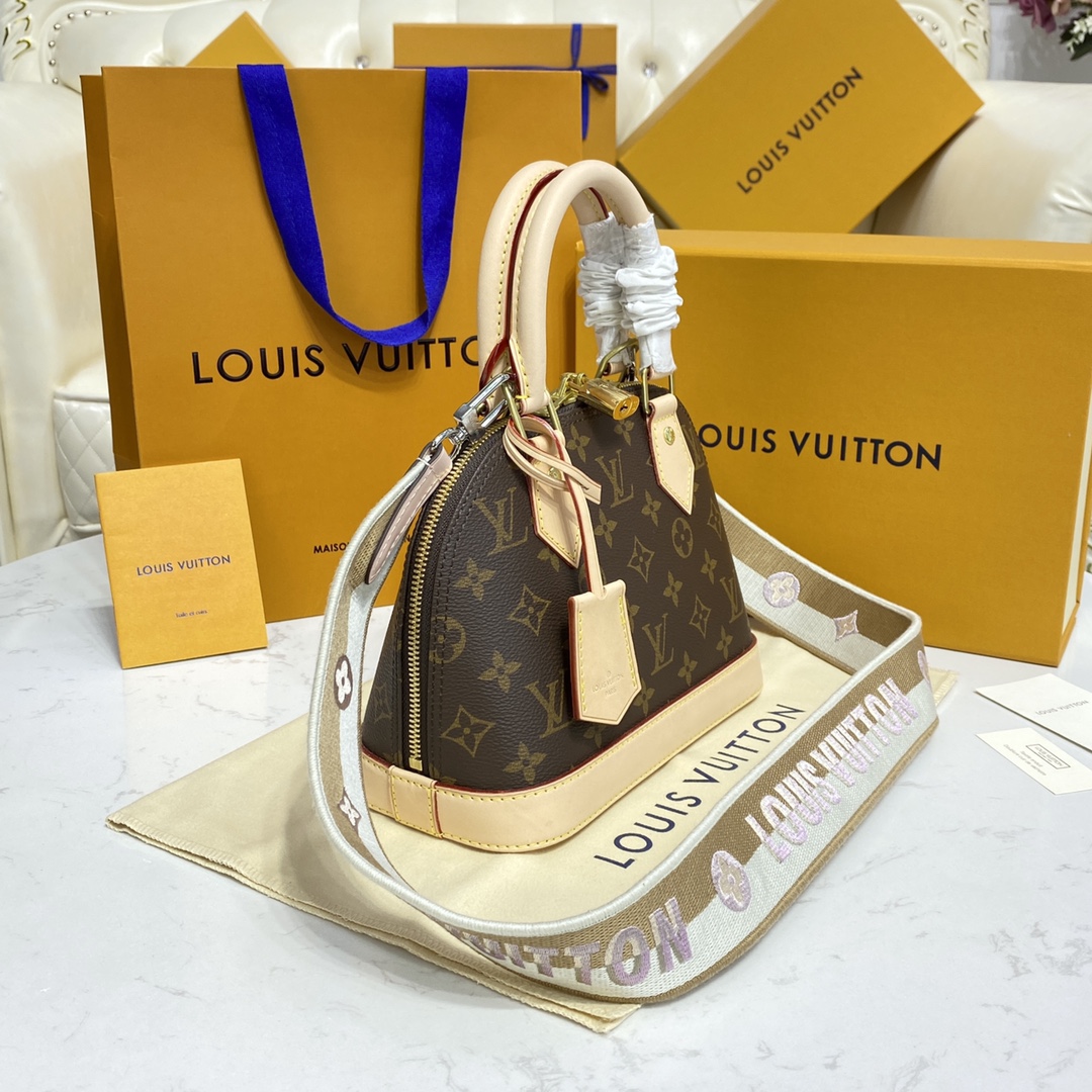 Louis Vuitton Alma BB Monogram Canvas Handbag (23.5-17.5-11.5cm)     M53152 - everydesigner