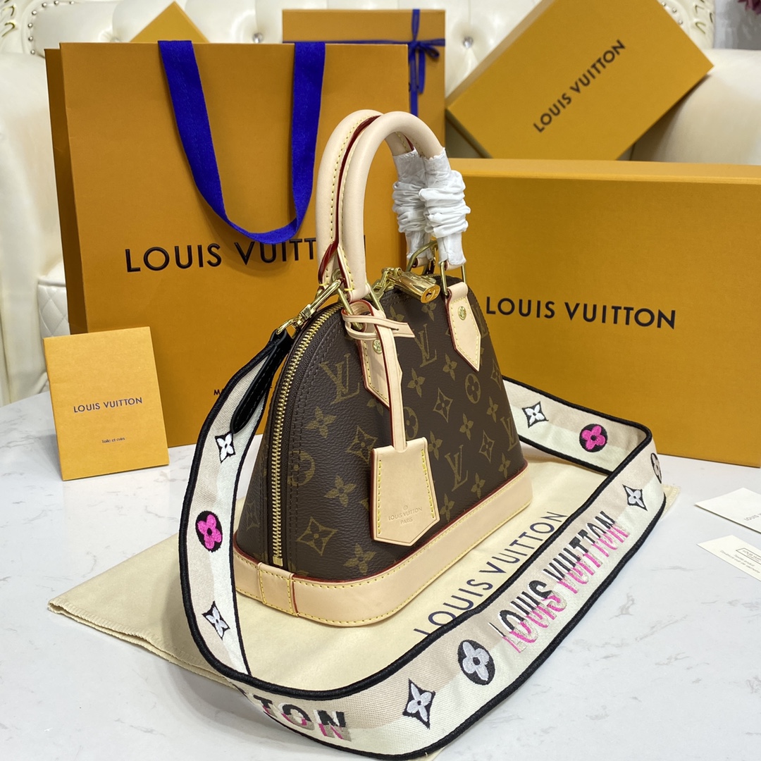 Louis Vuitton Alma BB Monogram Canvas Handbag (23.5-17.5-11.5cm)     M53152 - everydesigner