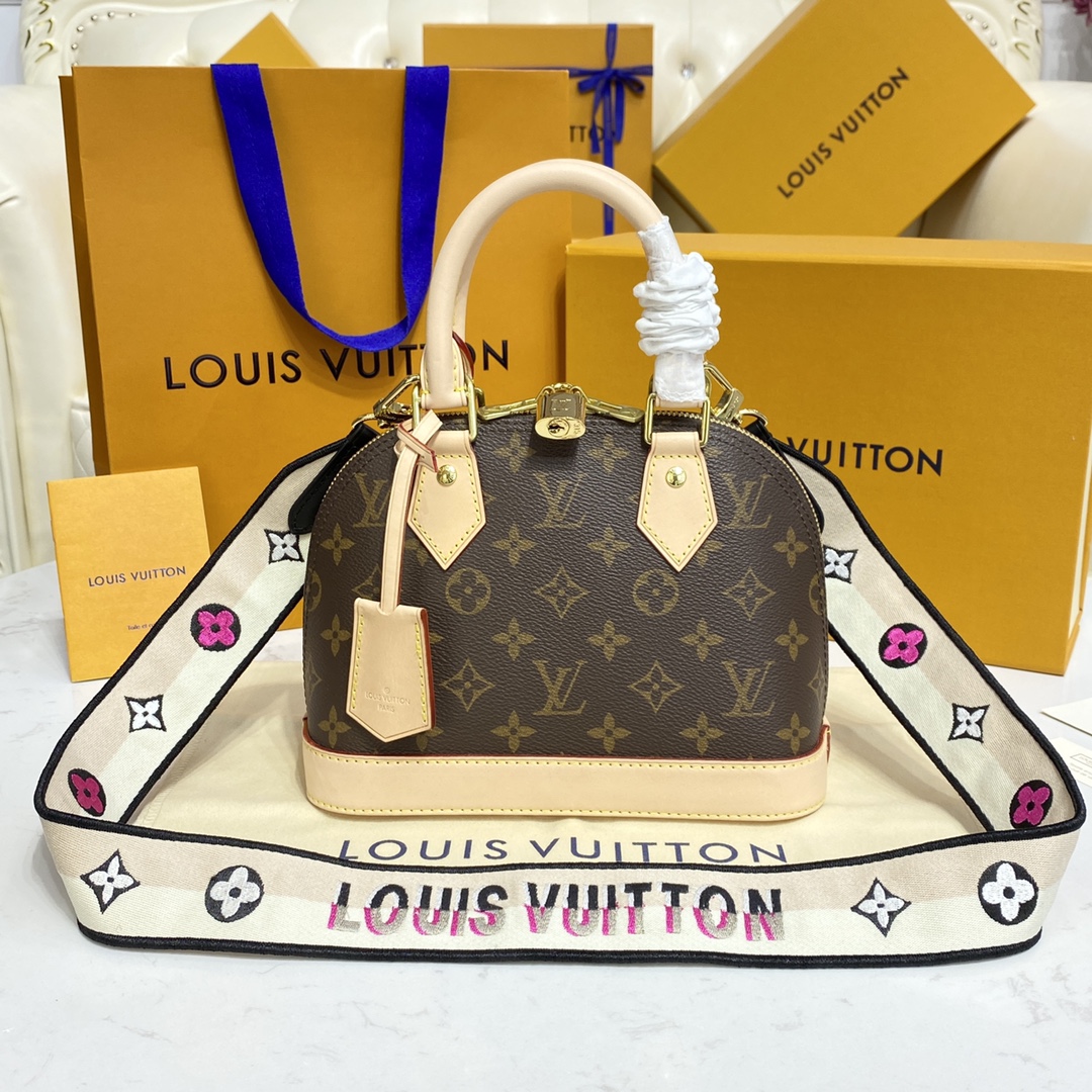 Louis Vuitton Alma BB Monogram Canvas Handbag (23.5-17.5-11.5cm)     M53152 - everydesigner