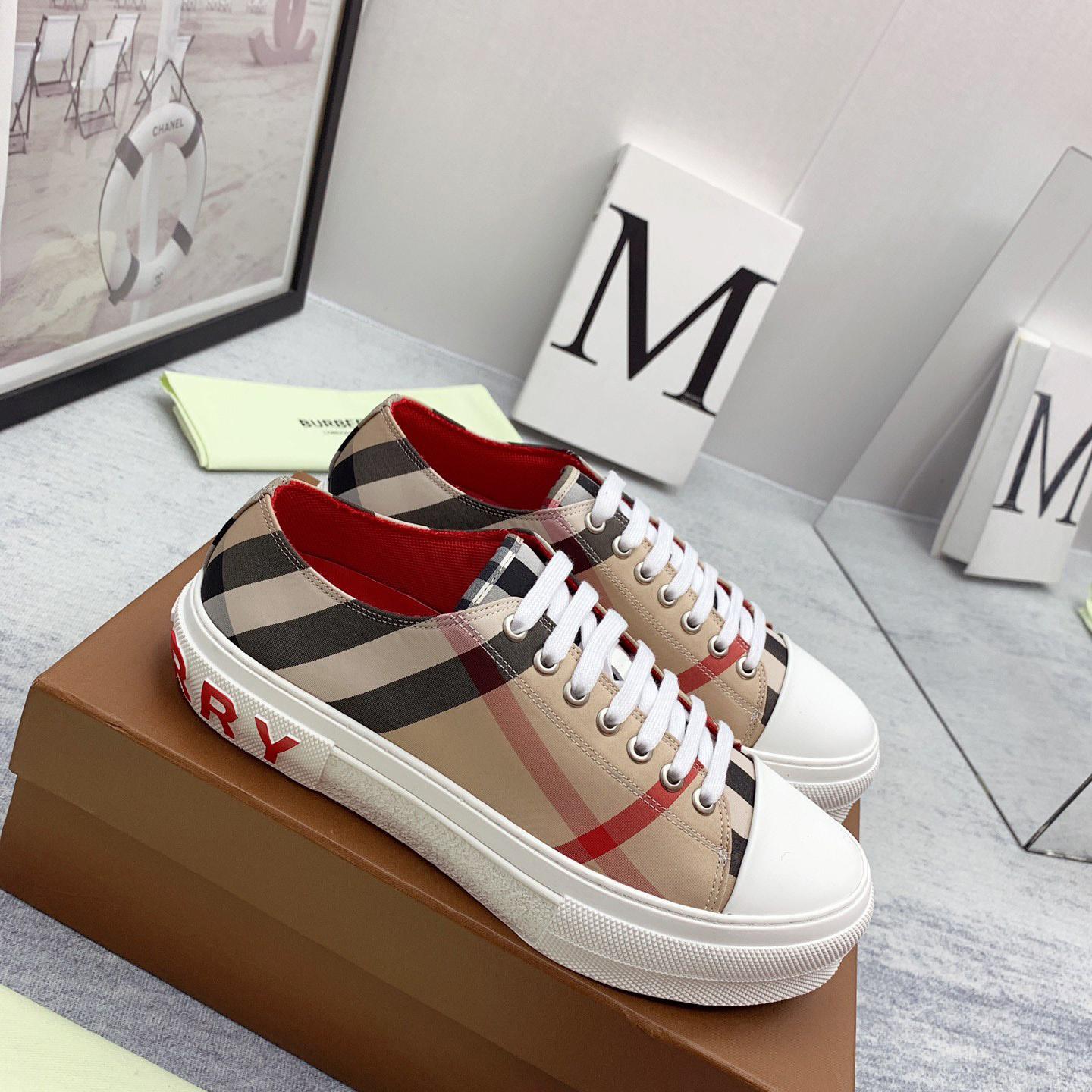 Burberry Check Cotton Sneakers - everydesigner