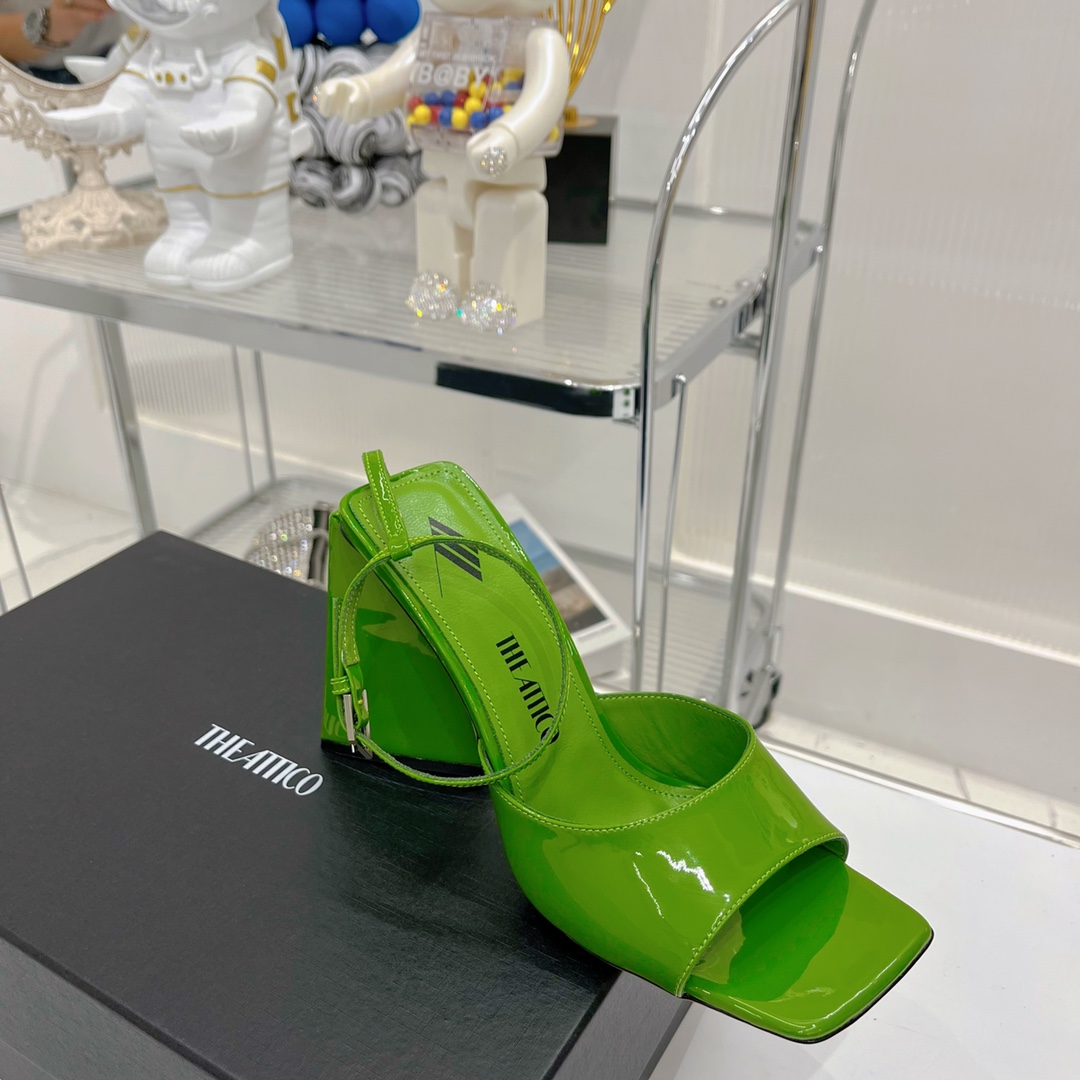 The Attico ''Piper'' Neon Emerald Sandal - everydesigner