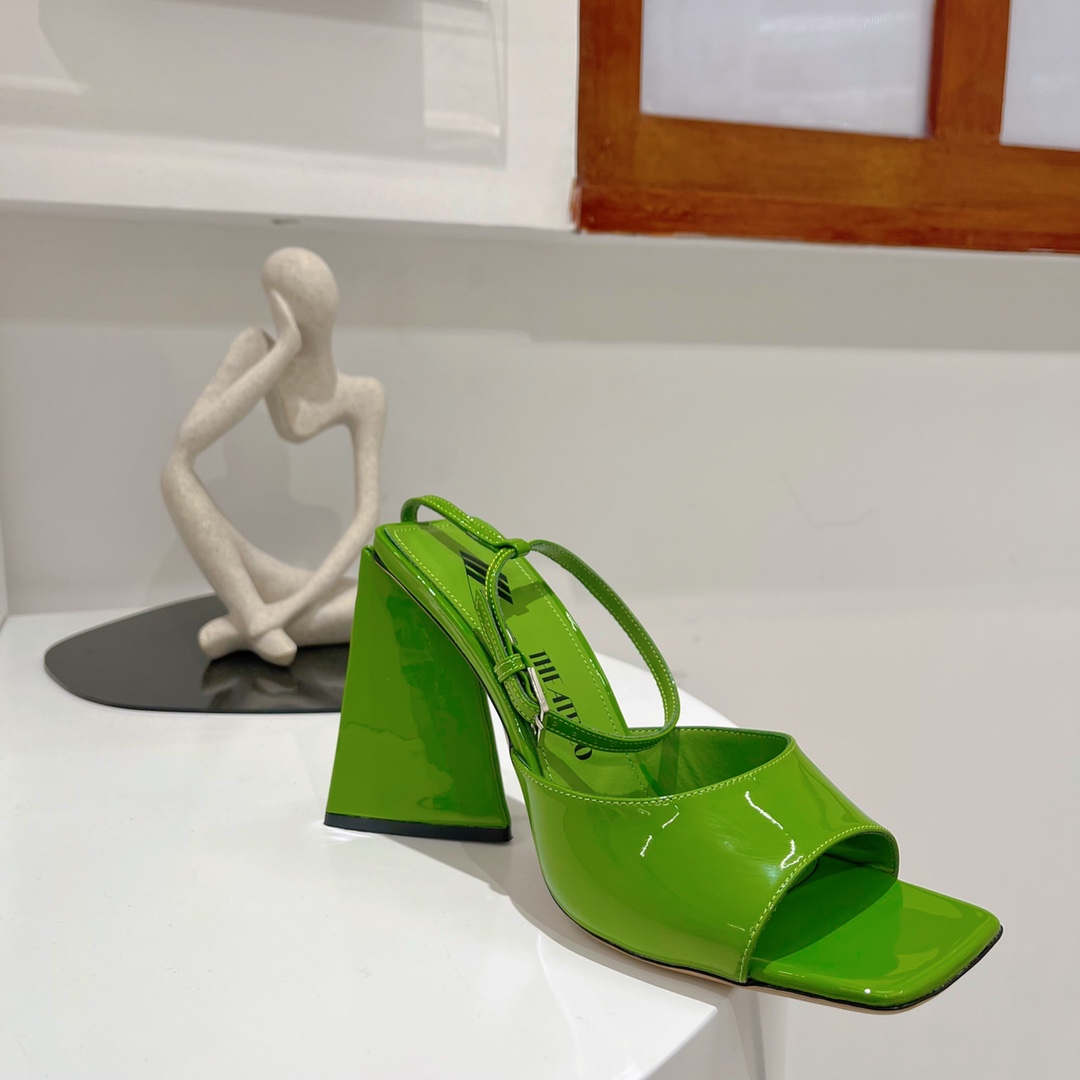 The Attico ''Piper'' Neon Emerald Sandal - everydesigner