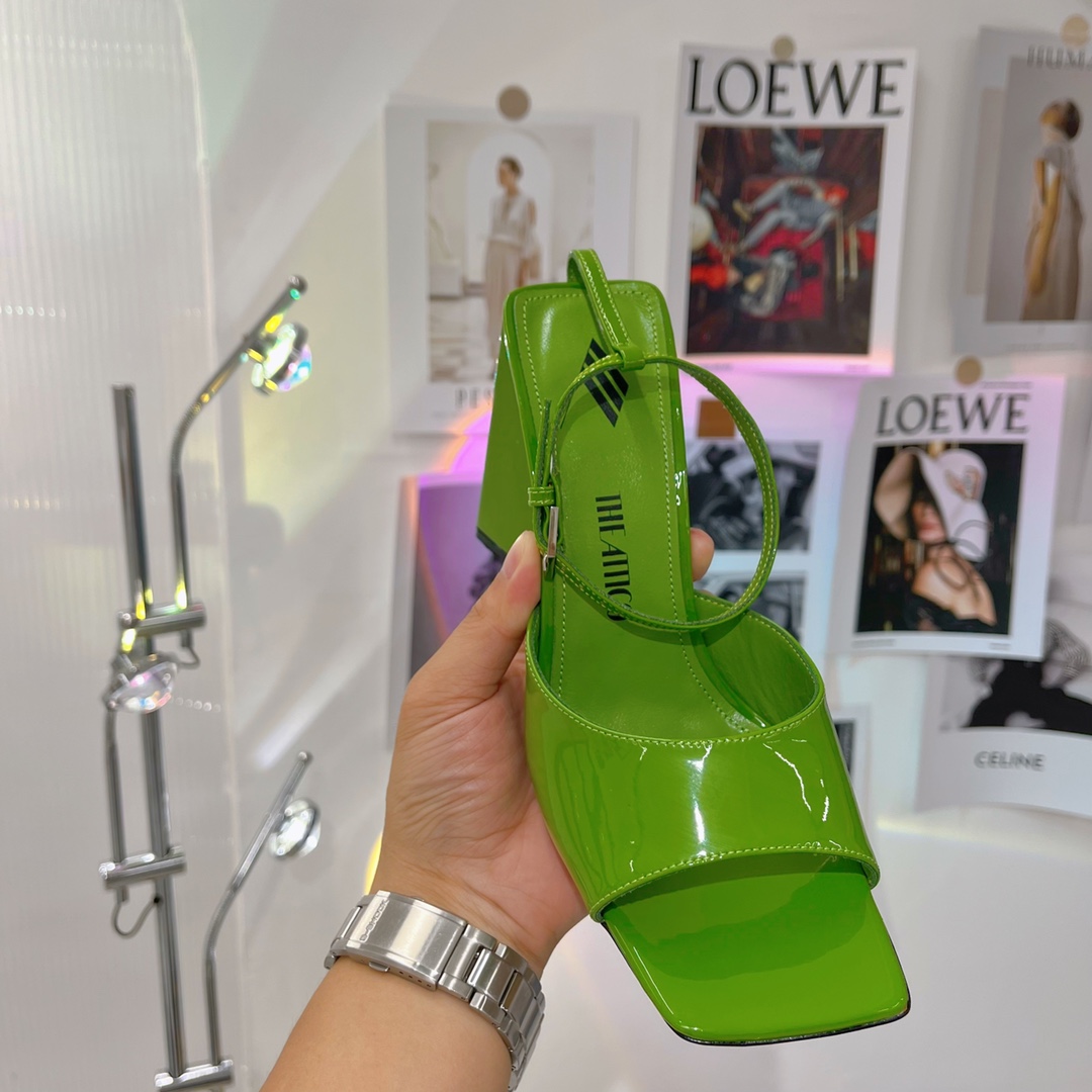 The Attico ''Piper'' Neon Emerald Sandal - everydesigner