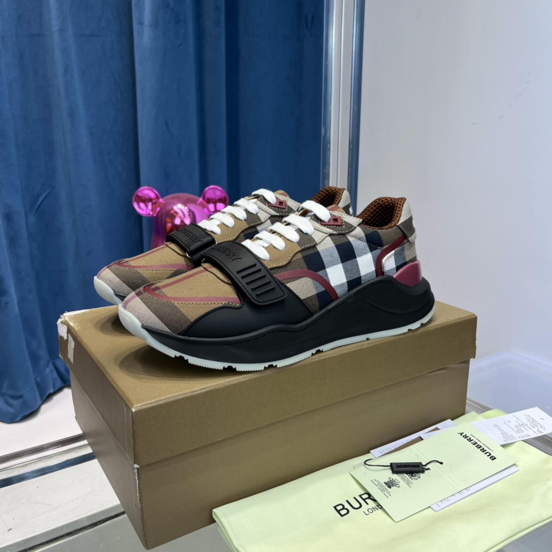 Burberry Check Cotton Sneakers - everydesigner