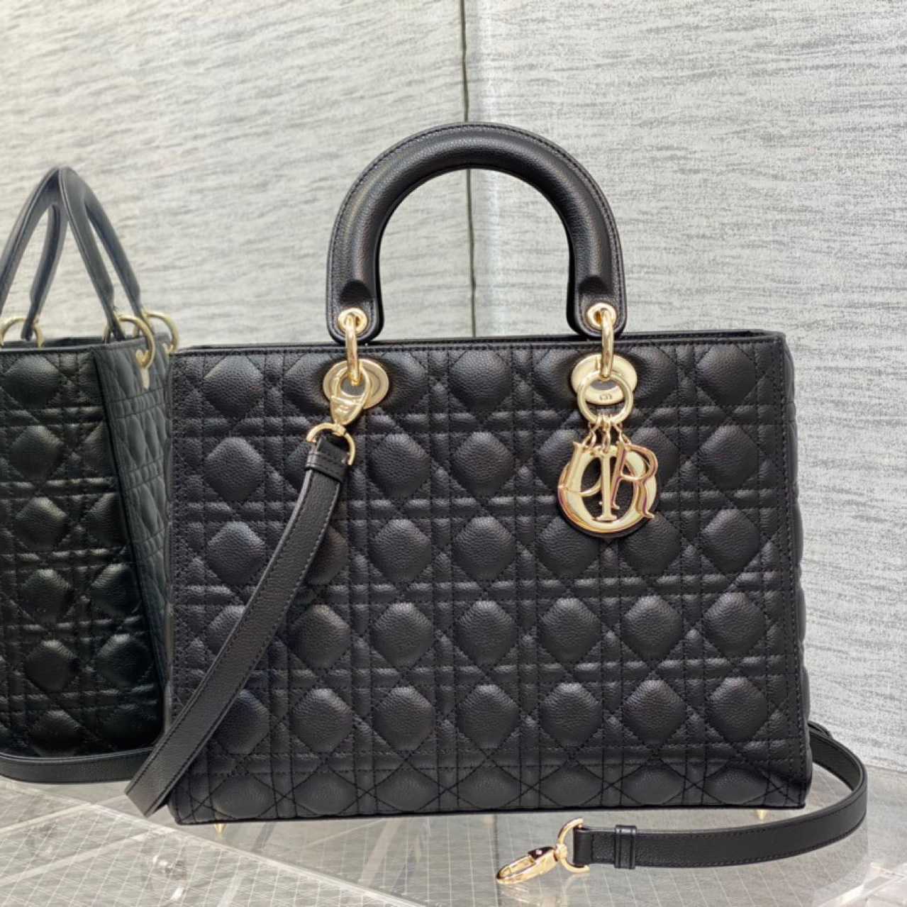 Dior Large Lady Dior Bag   (32-12-24cm)M0567 - everydesigner