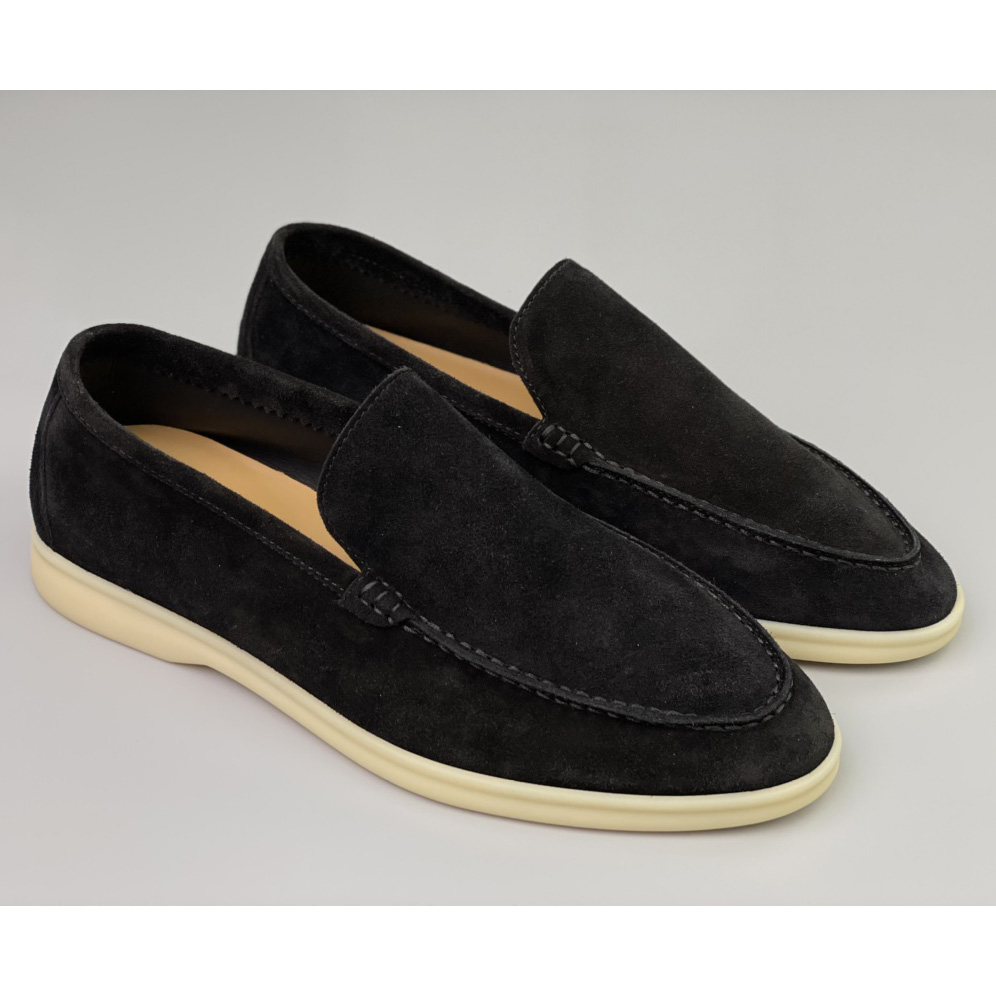 Loro Piana Summer Walk Loafers In Black - everydesigner