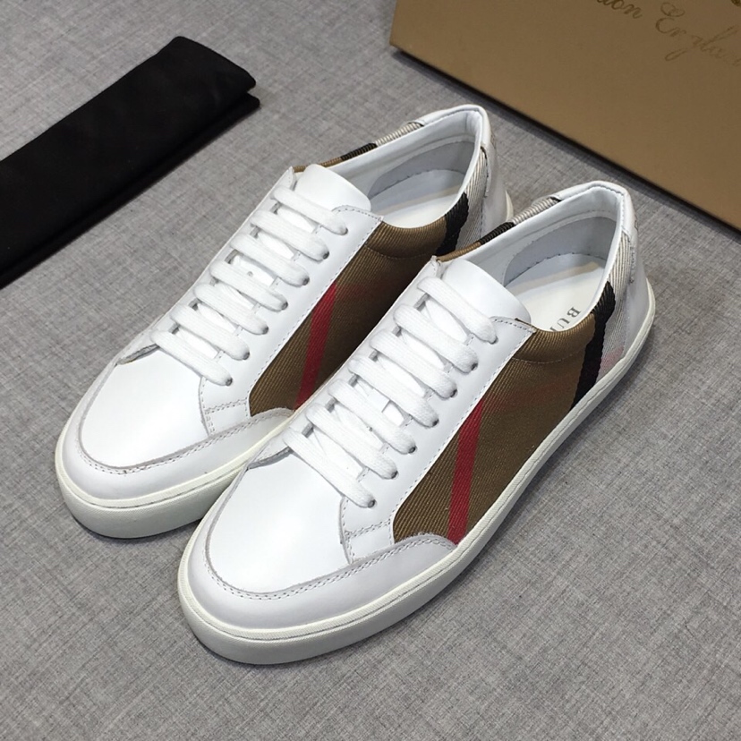 Burberry House Check And Leather Sneakers - everydesigner