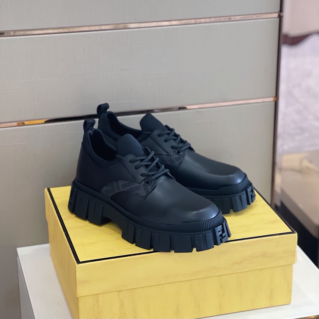 Fendi Black Leather Lace-Ups - everydesigner