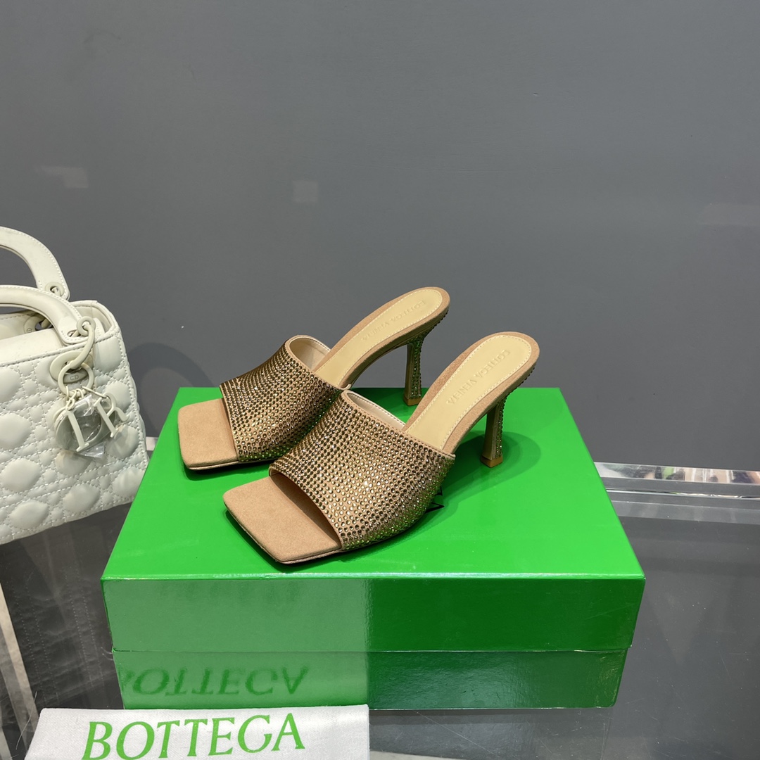 Bottega Veneta Stretch Strass-Embellished Silk Mules - everydesigner