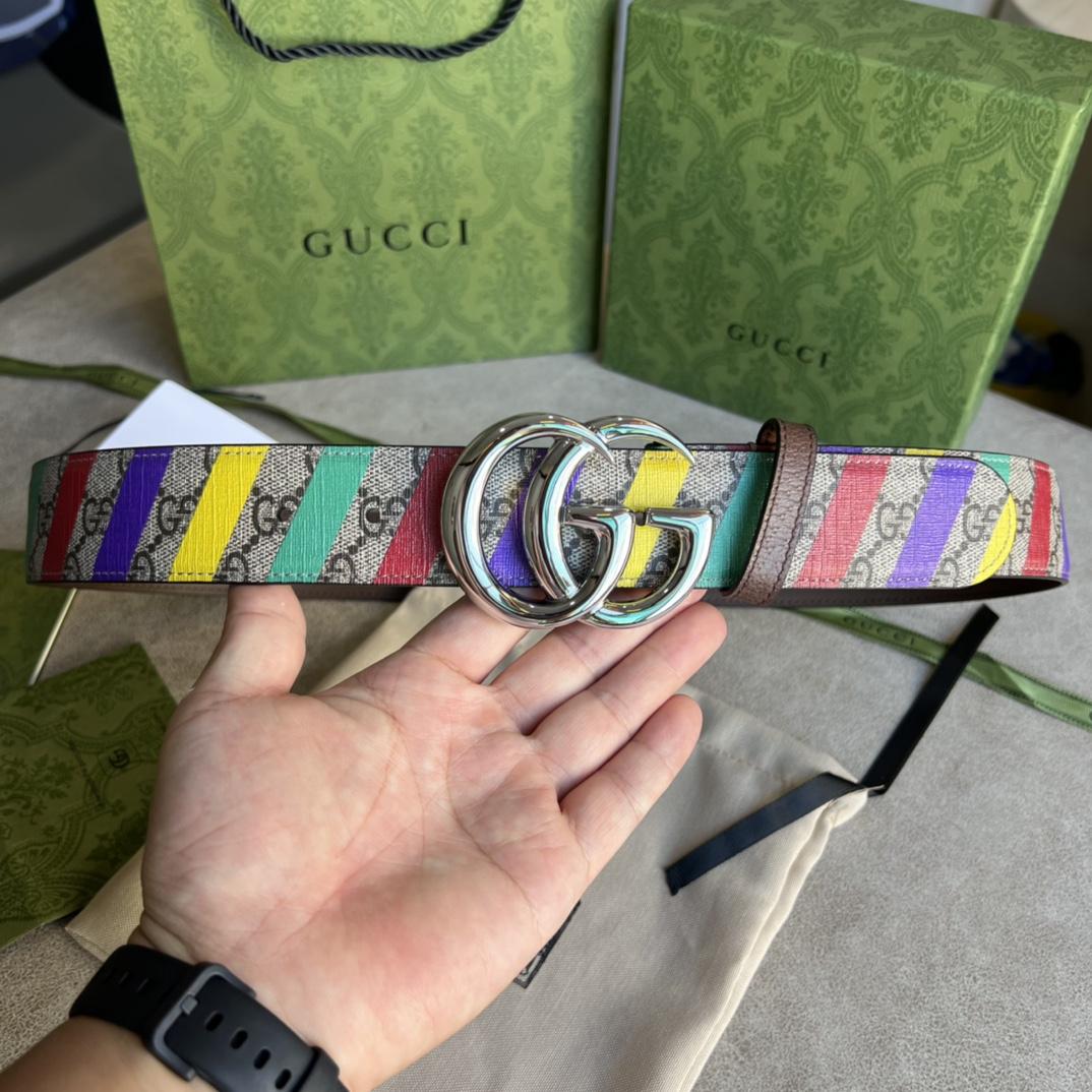 Gucci Striped Belt With Double G - everydesigner