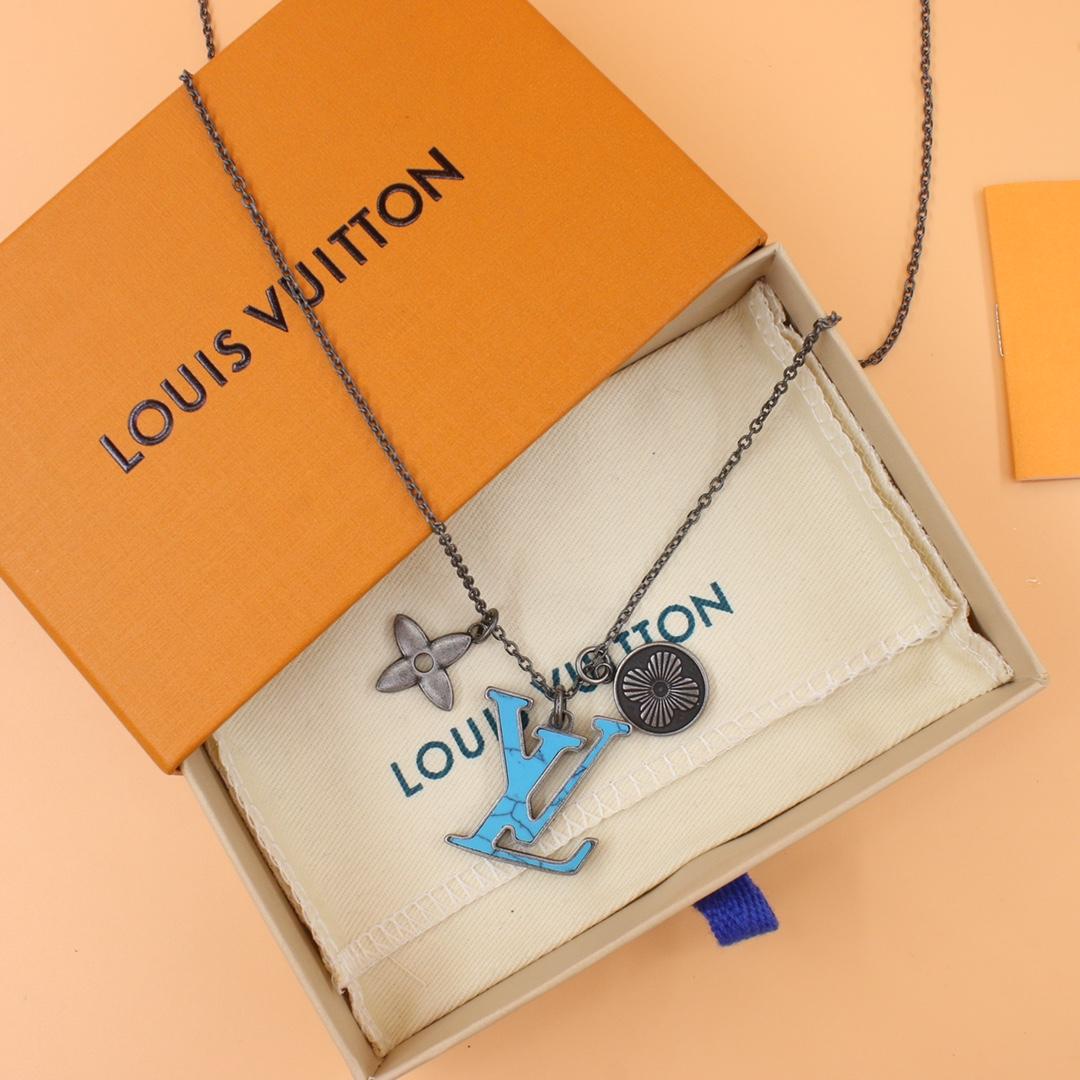 Louis Vuitton Pendant Chain LV Turquoise Necklace    M68904 - everydesigner