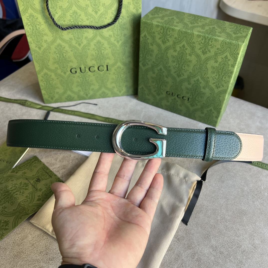 Gucci Two-Tone Belt With G Buckle - everydesigner