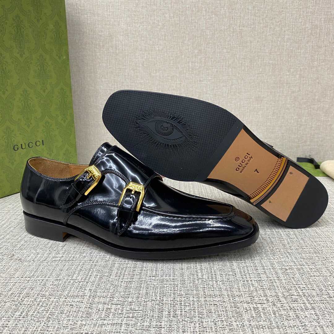 Gucci Monk-Strap Leather Shoes - everydesigner