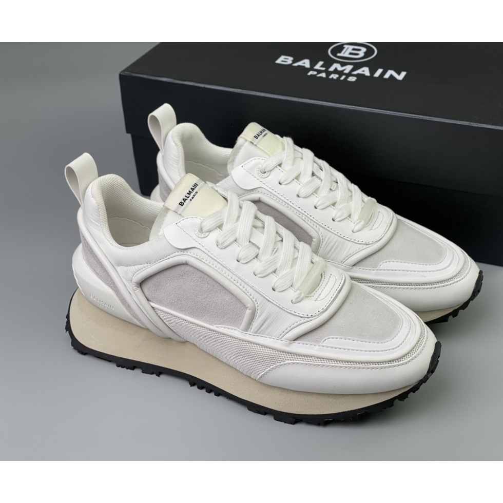 Balmain Velvet Nylon And Mesh Racer Low-Top Sneakers(upon uk size) - everydesigner