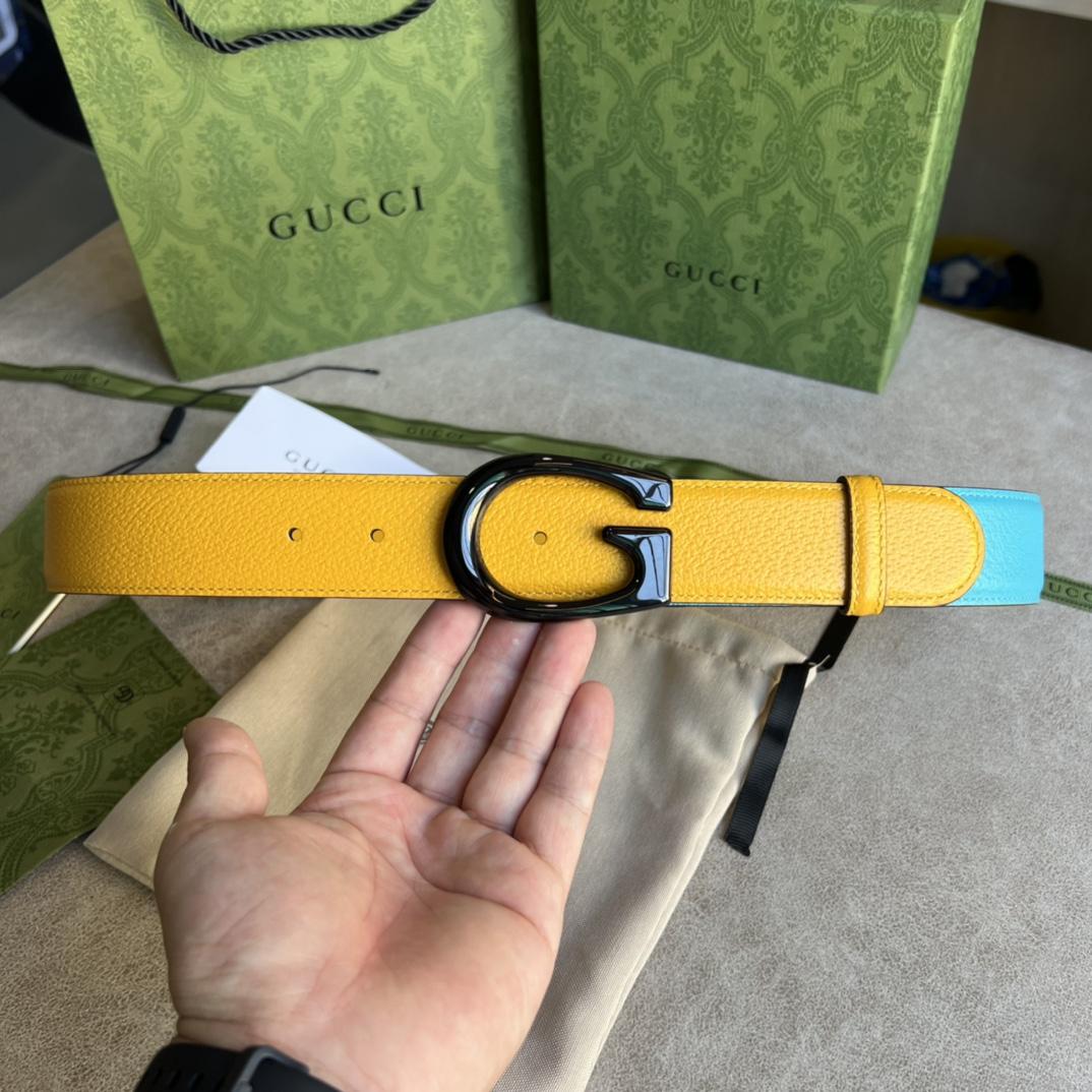 Gucci Two-Tone Belt With G Buckle - everydesigner