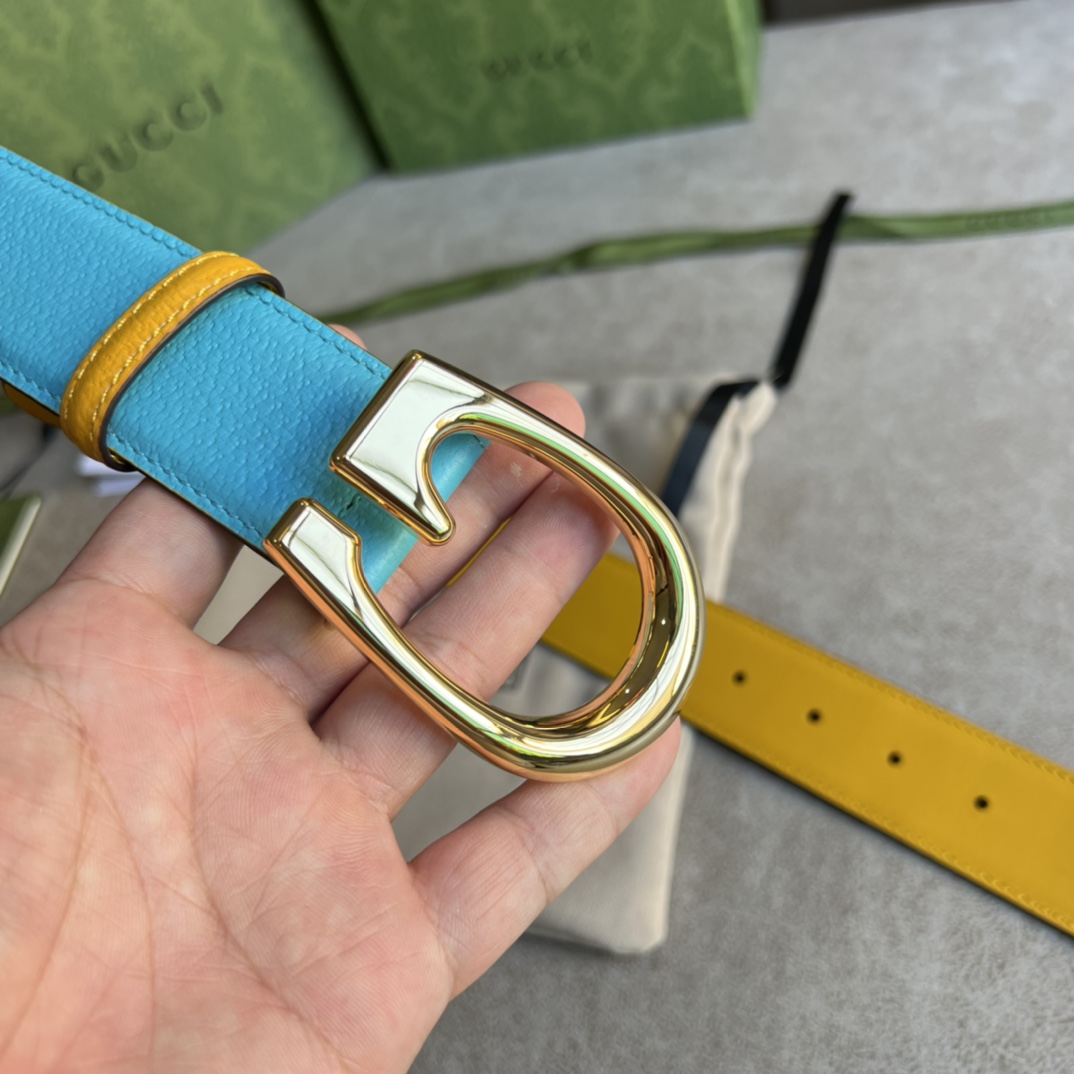 Gucci Two-Tone Belt With G Buckle - everydesigner