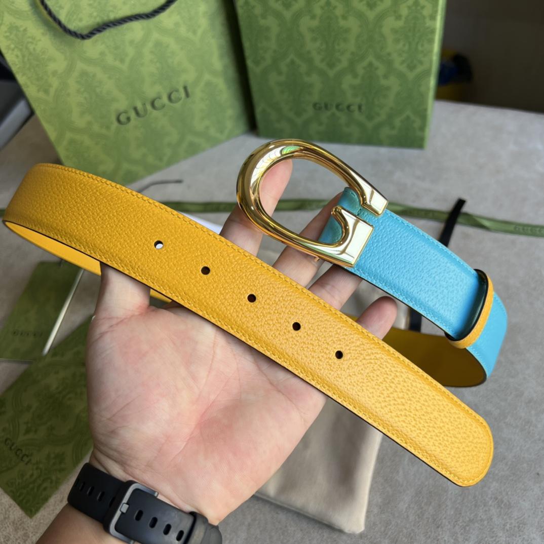 Gucci Two-Tone Belt With G Buckle - everydesigner