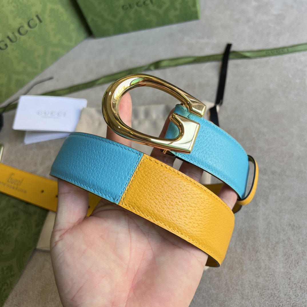 Gucci Two-Tone Belt With G Buckle - everydesigner