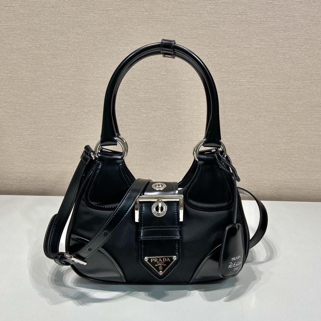 Prada Moon Re-Nylon And Leather Bag(22.5-16-7.5cm) - everydesigner