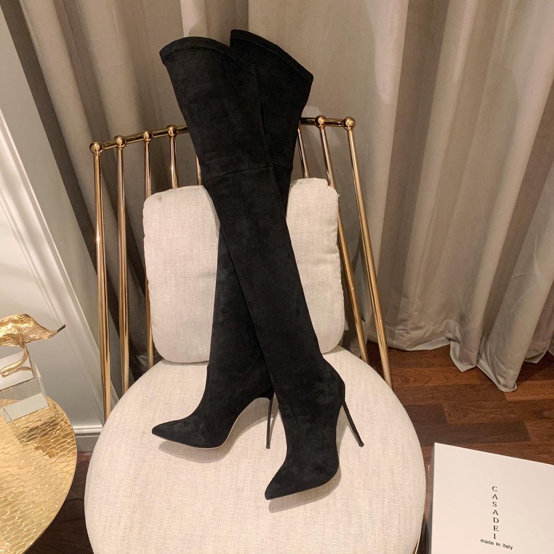 Casadei Blade Black Over-The-Knee Boot - everydesigner