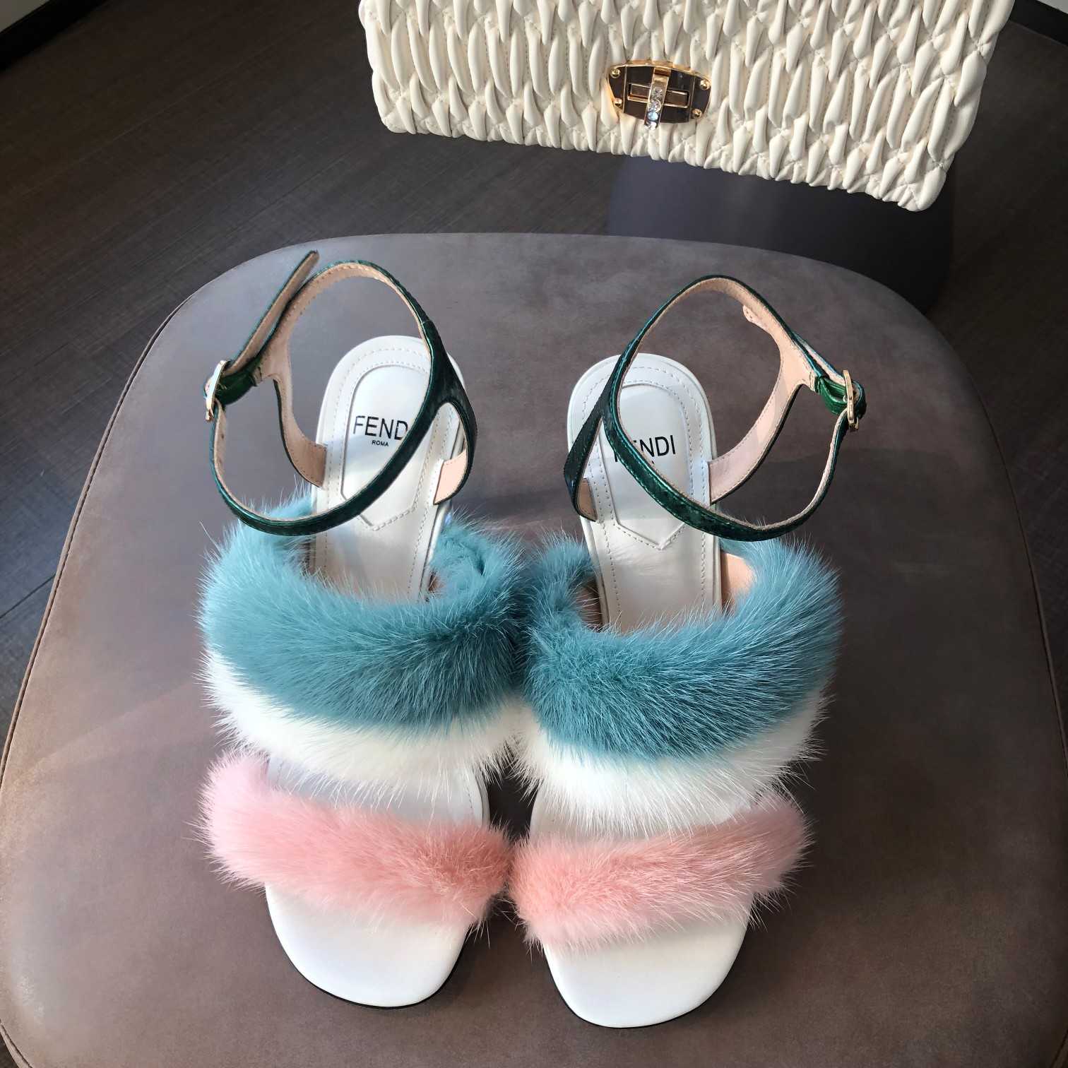 Fendi First Pink Mink High-Heeled Sandals - everydesigner