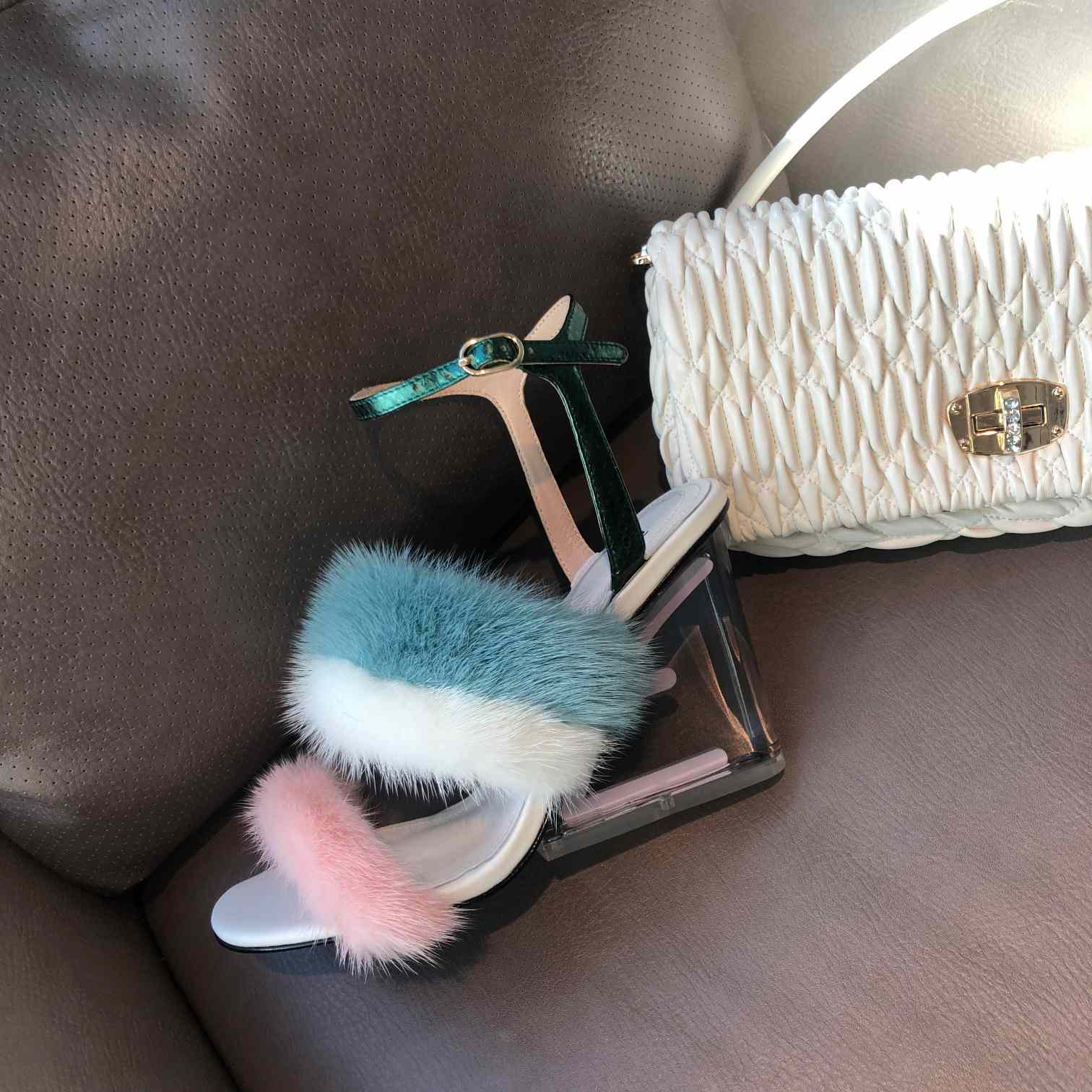 Fendi First Pink Mink High-Heeled Sandals - everydesigner