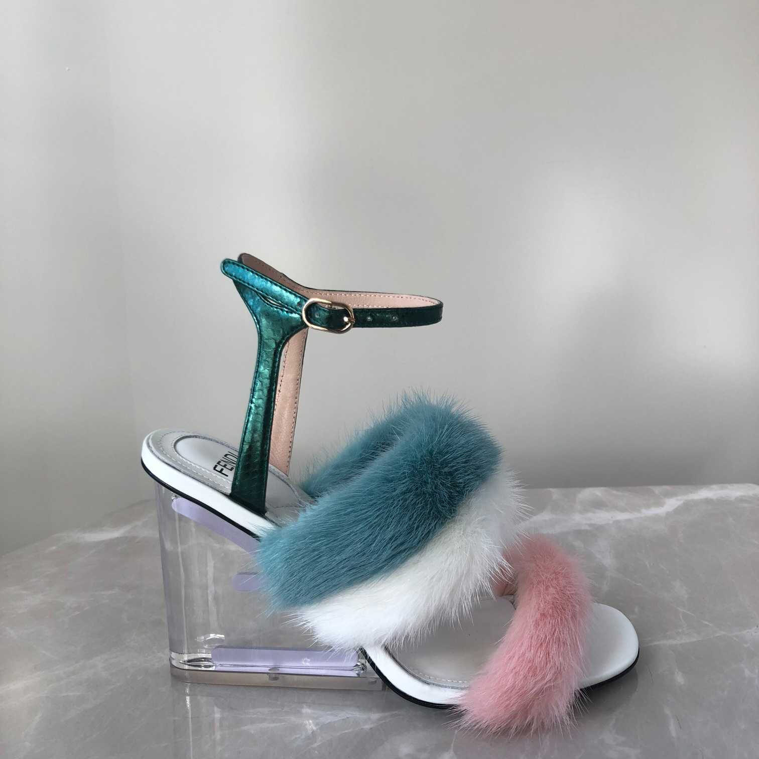 Fendi First Pink Mink High-Heeled Sandals - everydesigner