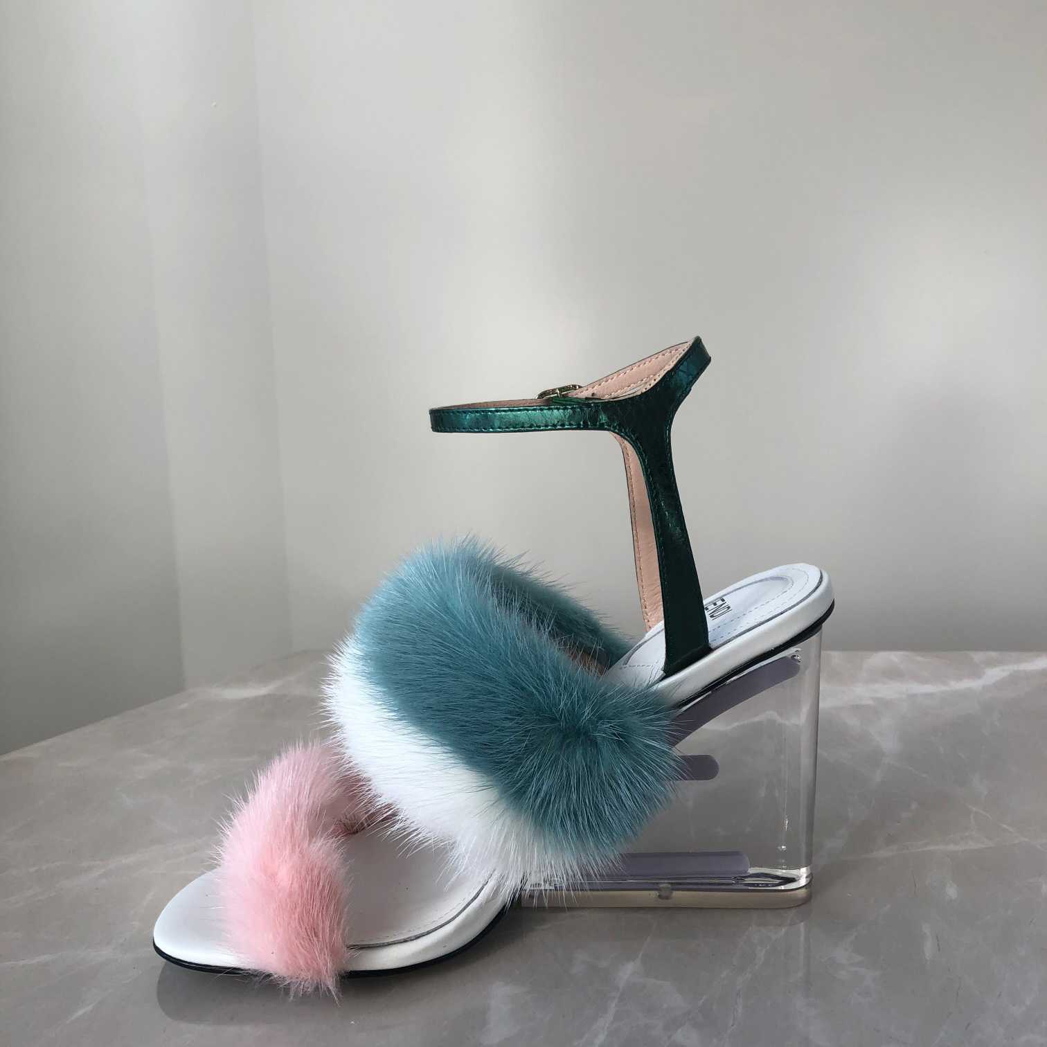 Fendi First Pink Mink High-Heeled Sandals - everydesigner