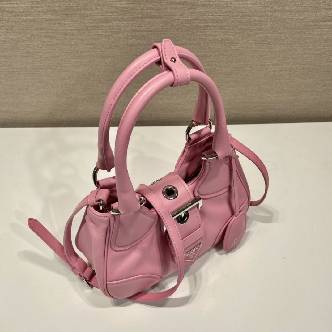 Prada Moon Re-Nylon And Leather Bag(22.5-16-7.5cm) - everydesigner