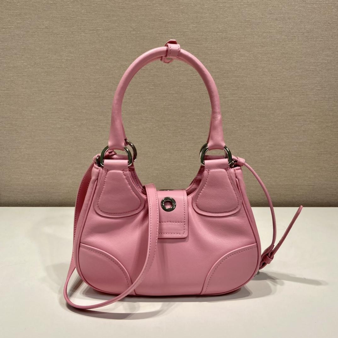 Prada Moon Re-Nylon And Leather Bag(22.5-16-7.5cm) - everydesigner