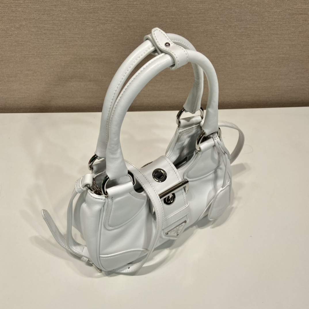 Prada Moon Re-Nylon And Leather Bag(22.5-16-7.5cm) - everydesigner