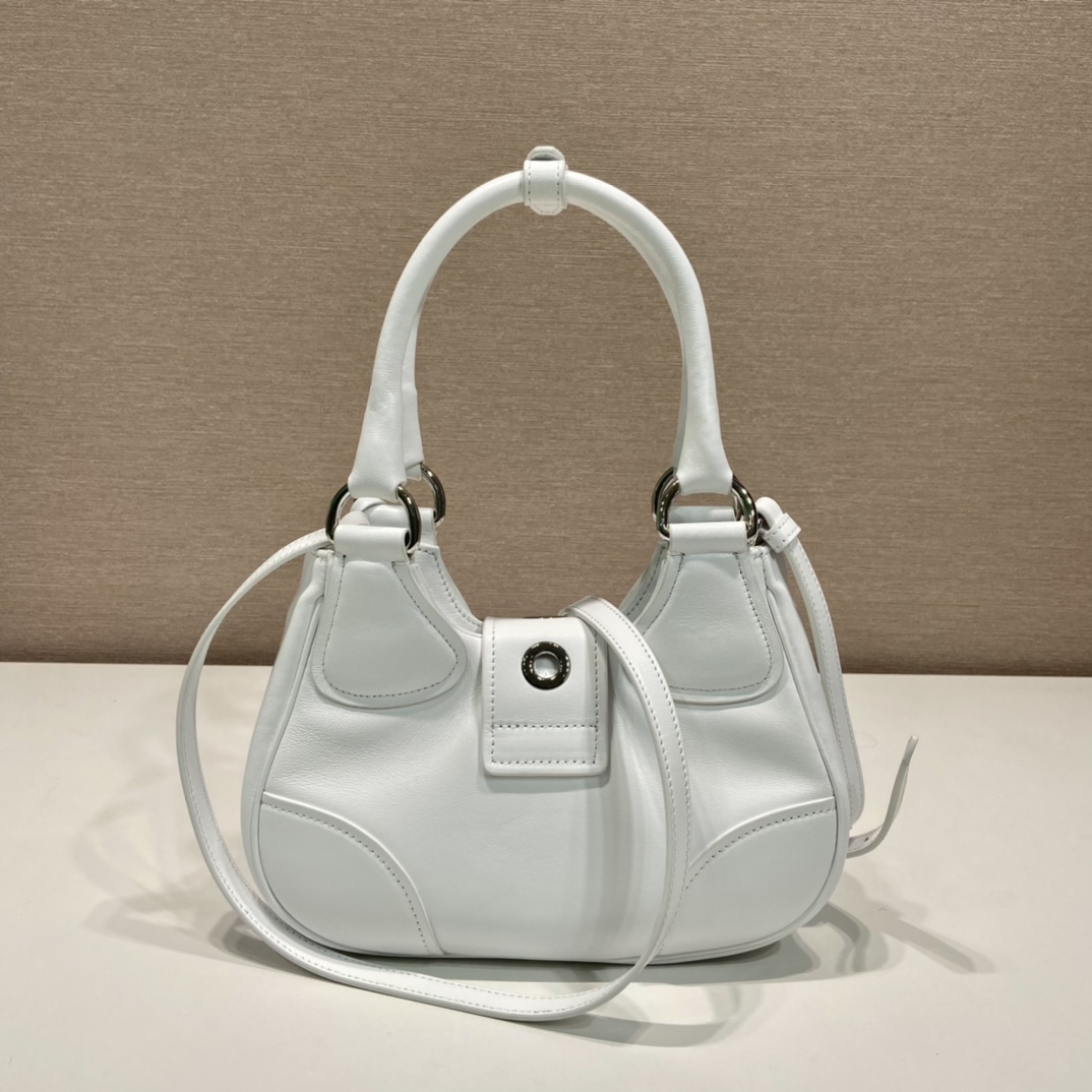 Prada Moon Re-Nylon And Leather Bag(22.5-16-7.5cm) - everydesigner