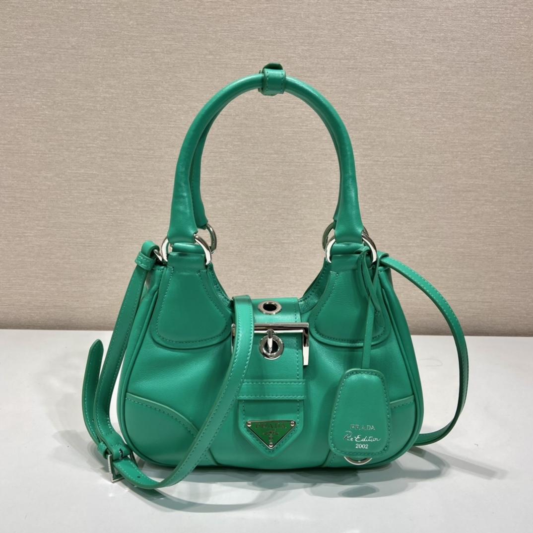 Prada Moon Re-Nylon And Leather Bag(22.5-16-7.5cm) - everydesigner