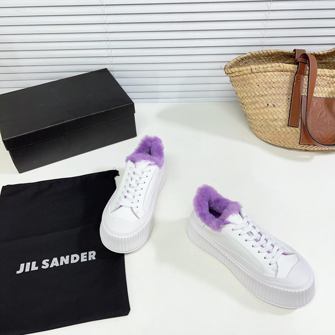 JIl Sander Leather Sneakers With Vulcanized Rubber Sole - everydesigner