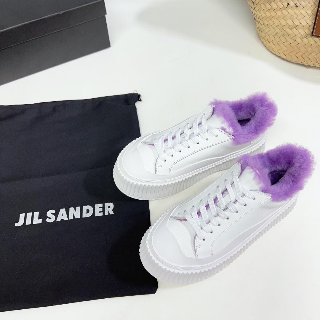 JIl Sander Leather Sneakers With Vulcanized Rubber Sole - everydesigner