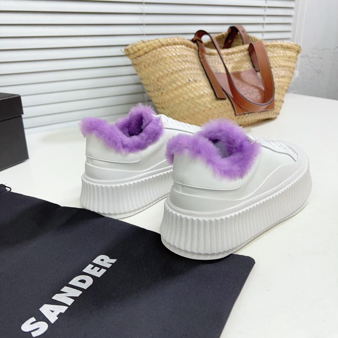 JIl Sander Leather Sneakers With Vulcanized Rubber Sole - everydesigner