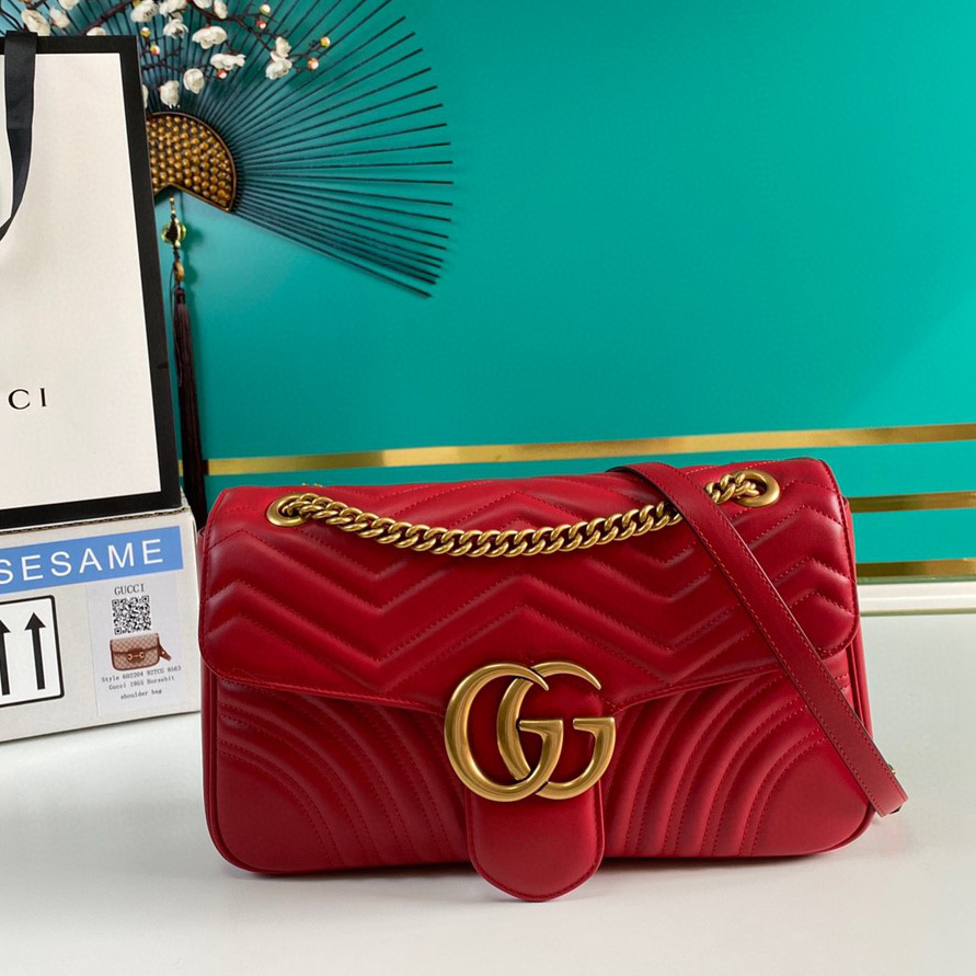 Gucci GG Marmont Medium Matelassé Shoulder Bag(31-19-7CM)     443496 - everydesigner