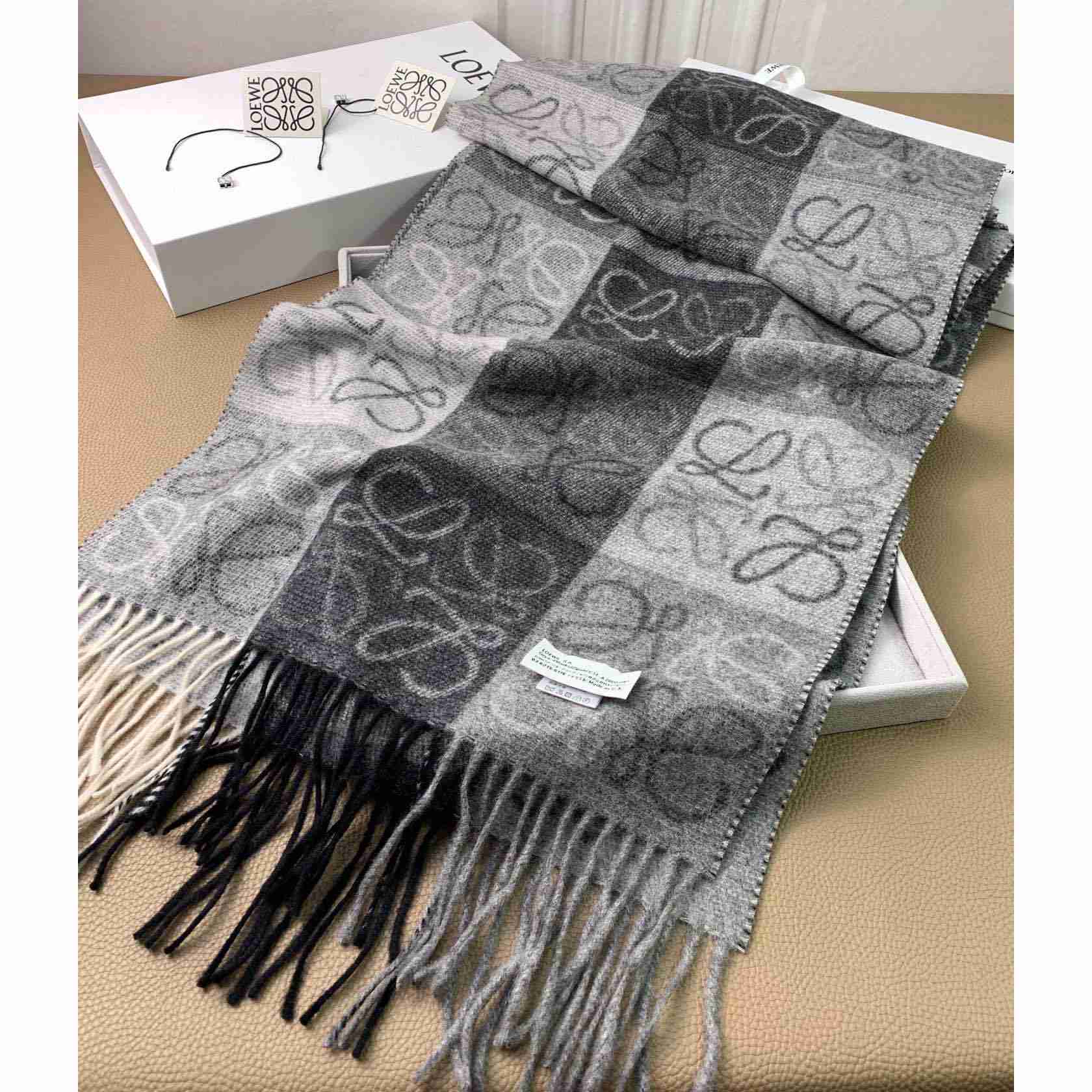 Loewe Anagram Scarf in Wool And Cashmere(38-200cm) - everydesigner