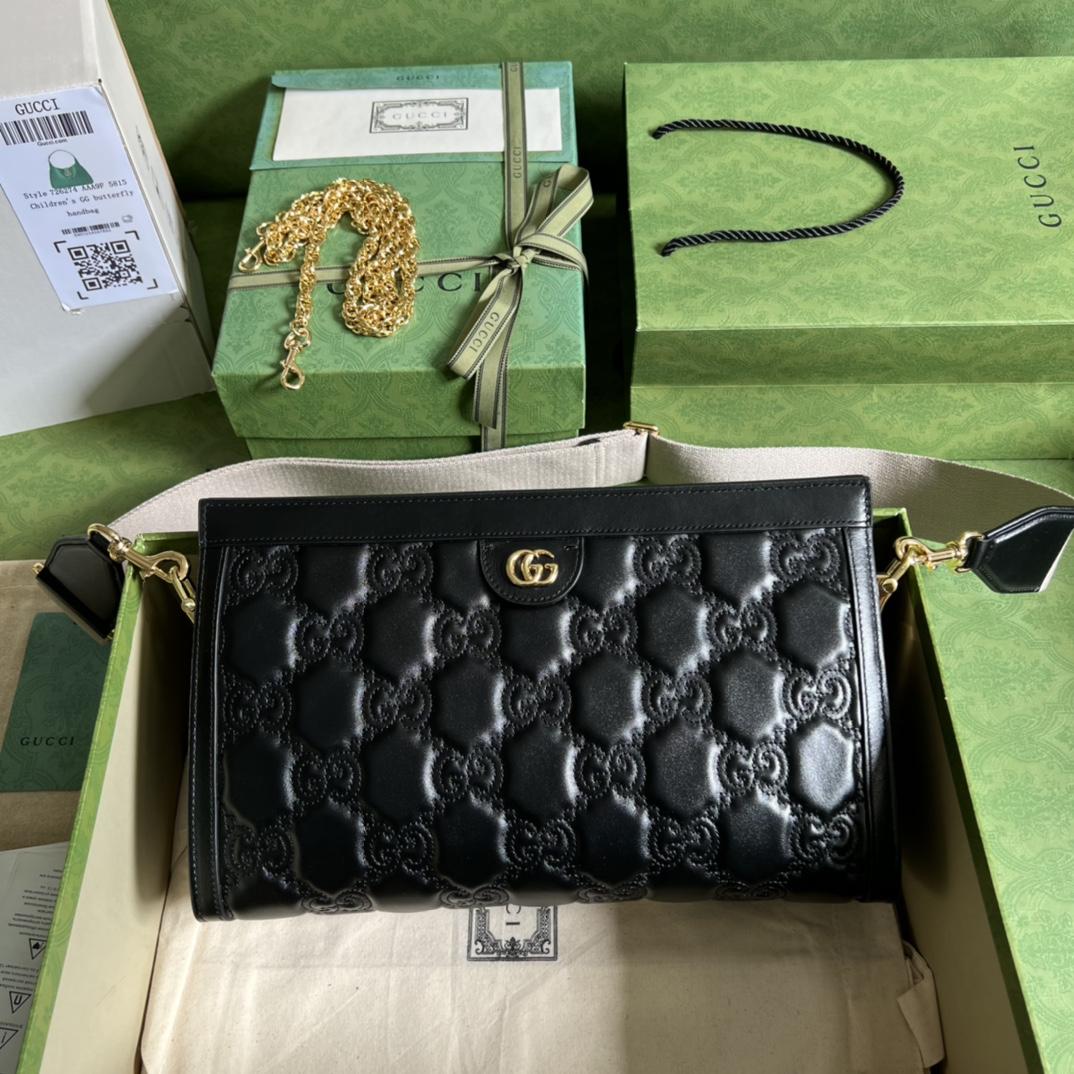 Gucci GG Matelassé Leather Medium Bag(32.5-20-10cm)   - everydesigner