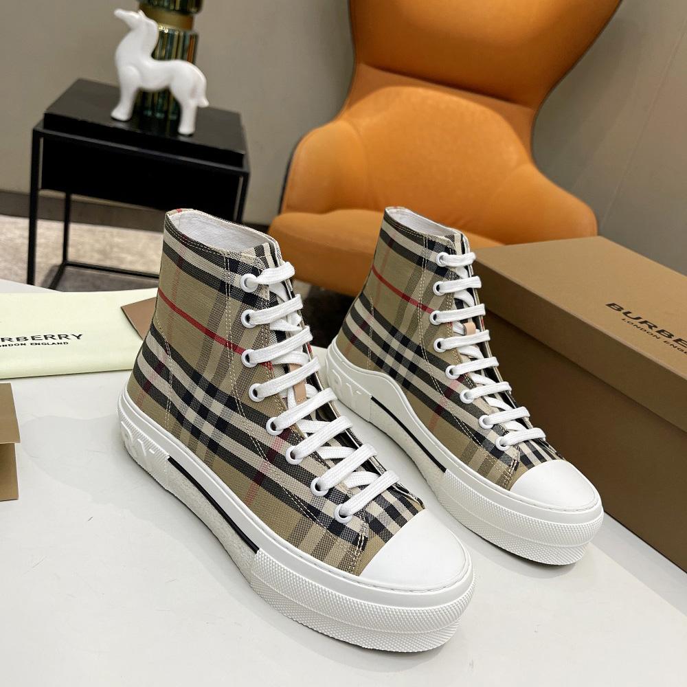 Burberry Vintage Check Cotton High-top Sneakers - everydesigner