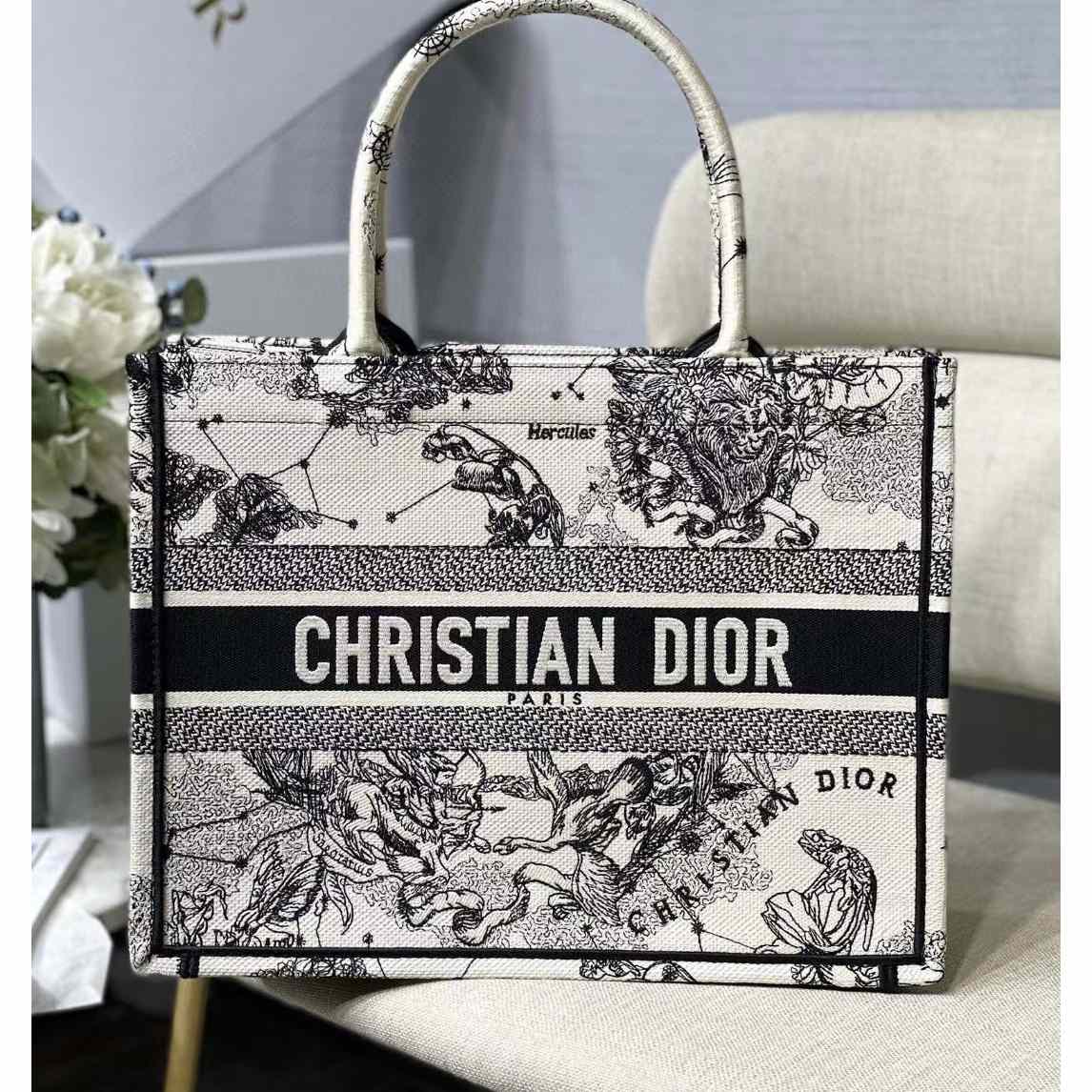 Dior Oblique Embroidered Book Tote（36.5-28-17.5CM）-Embroiderable Characters - everydesigner