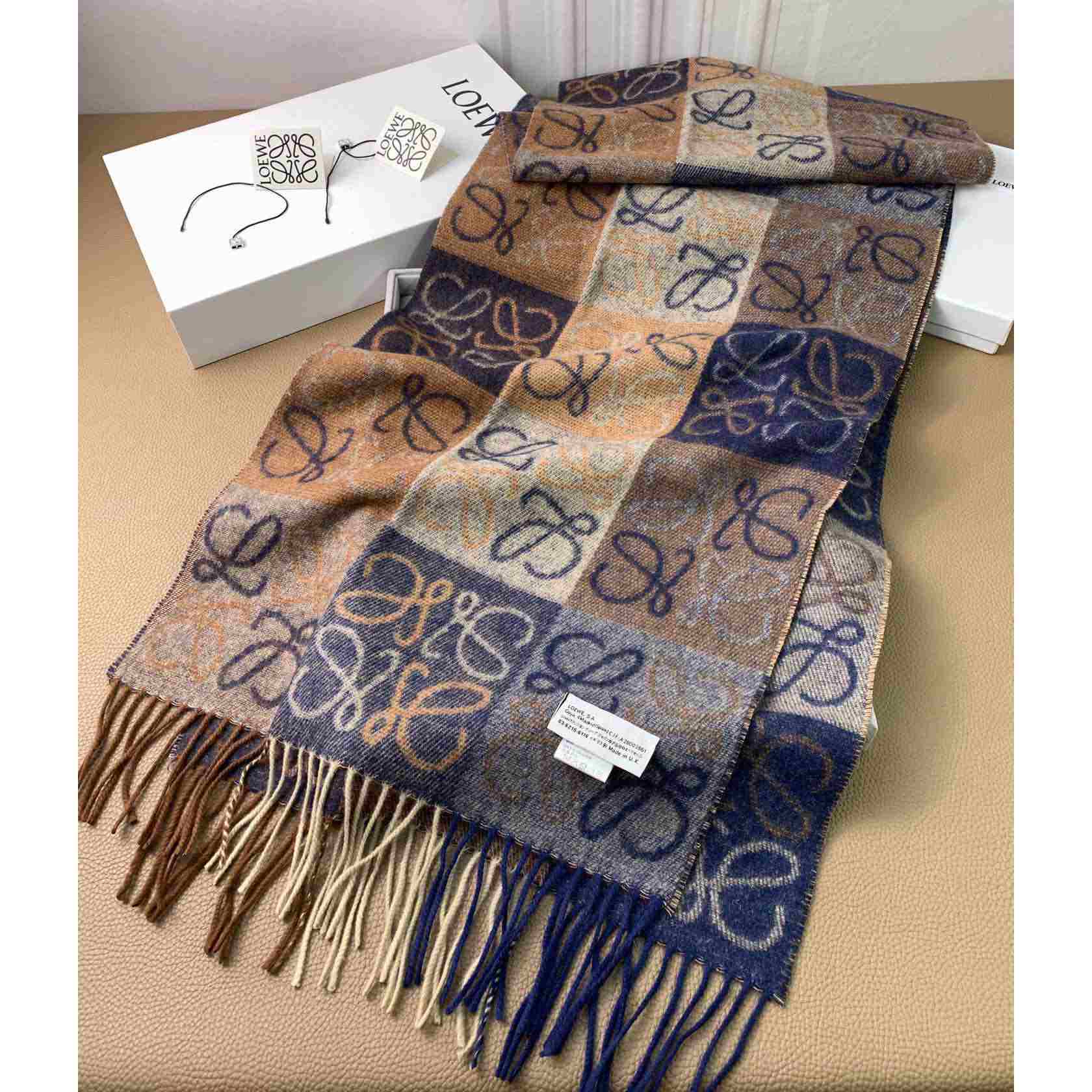 Loewe Anagram Scarf in Wool And Cashmere(38-200cm) - everydesigner