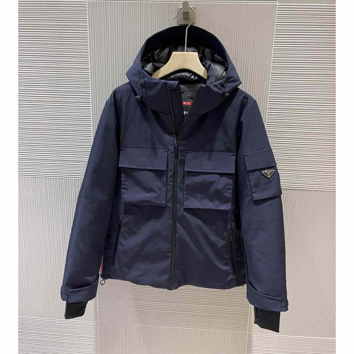 Prada Logo Hooded Puffer Jacket - everydesigner